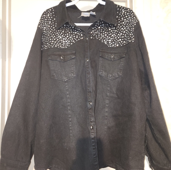 Vintage denim studded jacket - Picture 1 of 5